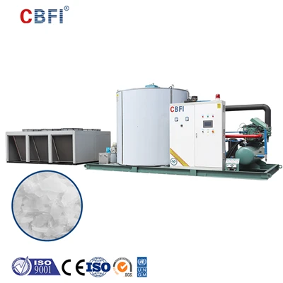 Automatisch ijsharkopslagsysteem Flake Ice Making Machine voor beton chemische koeling
